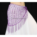 Ceinture foulard filet de danse orientale violet