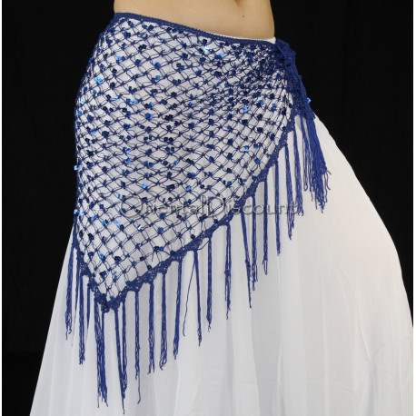 Ceinture filet de danse orientale bleu roy