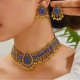Parure bijoux indiens bleu saphir royal