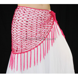 Ceinture filet de danse orientale fuschia