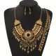 Collier oriental doré à pierres noires avec boucles assorties