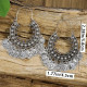 Bijoux orientaux argentés type boucles d’oreilles indiennes avec pièces mobiles