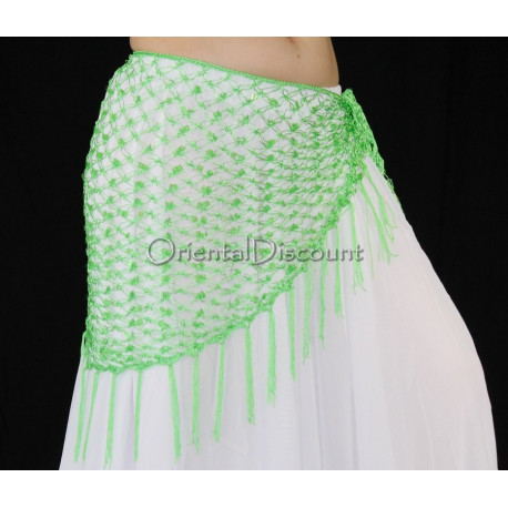 Ceinture filet de danse orientale vert