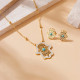 collier oriental main de Fatma plaqué or ajouré avec boucles assorties