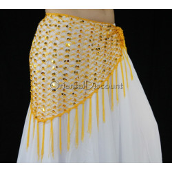 Ceinture filet de danse orientale jaune