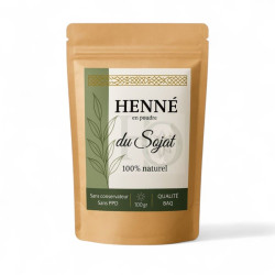 Henné en poudre naturel du Sojat BAQ en sachet hermetique