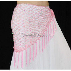 Ceinture filet de danse orientale rose clair