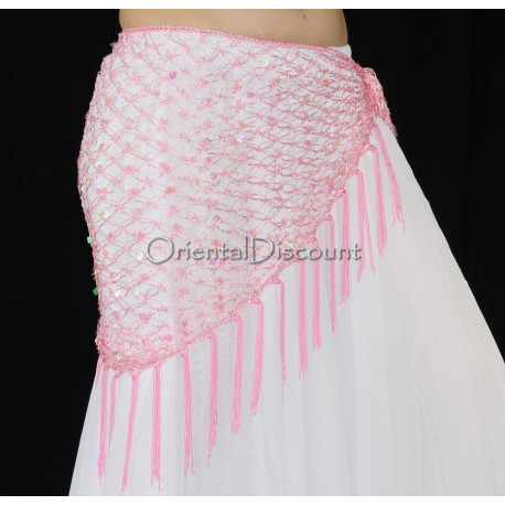 Ceinture filet de danse orientale rose clair