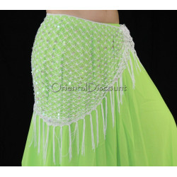 Ceinture filet de danse orientale blanc