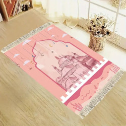Tapis de prière enfant rose doux 95x48 cm 
