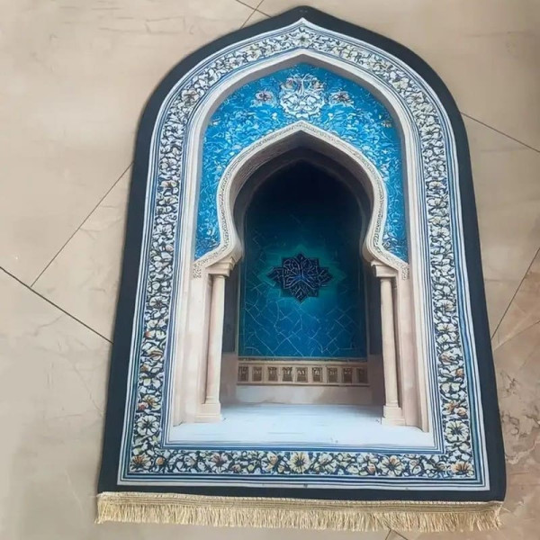 Tapis de prière épais arcade motif doux 