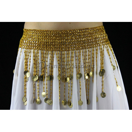 Ceinture élastique dorée à sequins