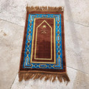 Tapis de prière enfant aspect velours marron