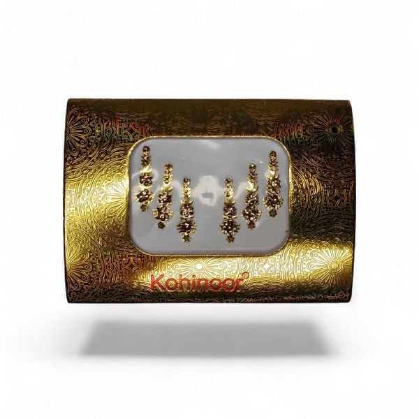 Lot de 6 bindis dorés – Bijou de front indien autocollant - paquet complet