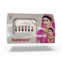 Lot de 6 bindis autocollants colorés – Bijoux de front indiens traditionnels multicolores