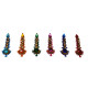 Lot de 6 bindis autocollants colorés – Bijoux de front indiens traditionnels multicolores - vue de pres