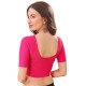 Choli pour sari indien – Haut court élastiqué dos échancré fushia dos