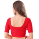 Choli pour sari indien – Haut court élastiqué dos échancré rouge dos