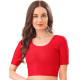 Choli pour sari indien – Haut court élastiqué dos échancré rouge face