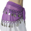 Ceinture enfant de danse orientale violet argent