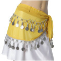 Ceinture enfant de danse orientale jaune argent