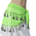 Ceinture enfant de danse orientale vert argent