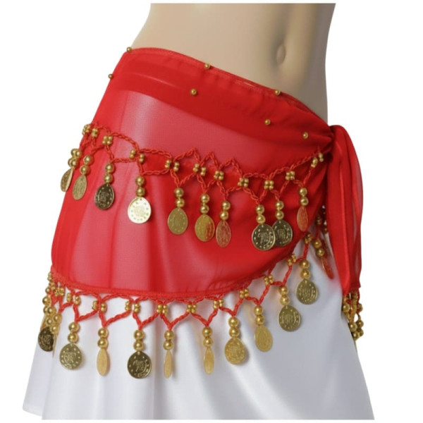 Ceinture de danse orientale enfant rouge - 1