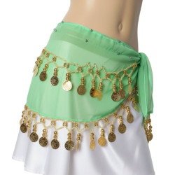 Ceinture de danse orientale enfant vert pomme - 1
