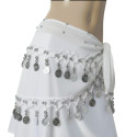 Ceinture enfant de danse orientale blanc argent