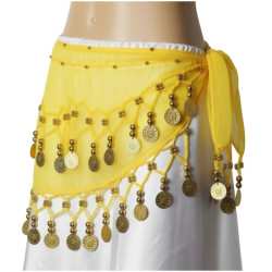 Ceinture de danse orientale enfant jaune - 1