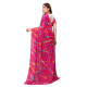 Sari indien moderne multicolore en georgette fluide de dos