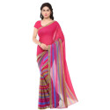 Sari indien traditionnel fuchia et voile multicolore