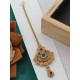 bijou de tête indien doré Maang Tikka rouge vert avec strass