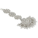 Ornement de front hindou argenté et perles – Bijou de tête traditionnel