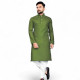 Kurta homme kaki en coton – vue de face