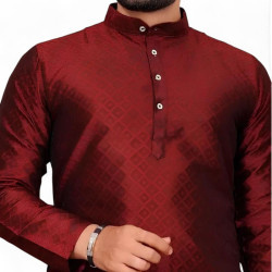 Kurta tunique indienne bordeaux – zoom sur le tissu texturé