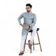 Kurta indien homme gris – vue assise de face