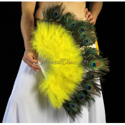 Eventail plume jaune