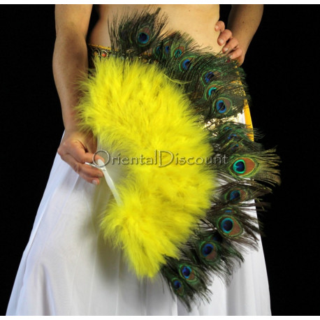 Eventail plume jaune