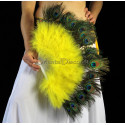 Eventail plume jaune