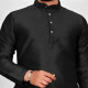 Kurta tunique indienne noire – zoom sur le tissu losanges