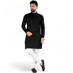 Kurta noir pour homme – vue de face