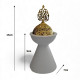 Encensoir à bakhoor conique blanc et doré – dimension