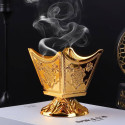 Encensoir à bakhour oriental métal doré – 9 cm