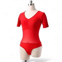 Body justaucorps de danse orientale rouge 