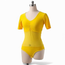 Body justaucorps de danse orientale jaune - 1