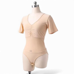 Body de danse orientale couleur peau bi-matière 