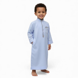 Qamis saoudien brodé enfant de 6 mois à 3 ans Blanc 