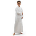 Djellaba garçon blanche col mao