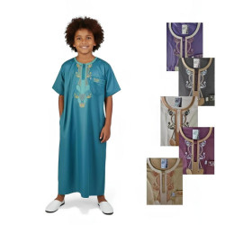Qamis luxe jeune garçon manches courtes - 8